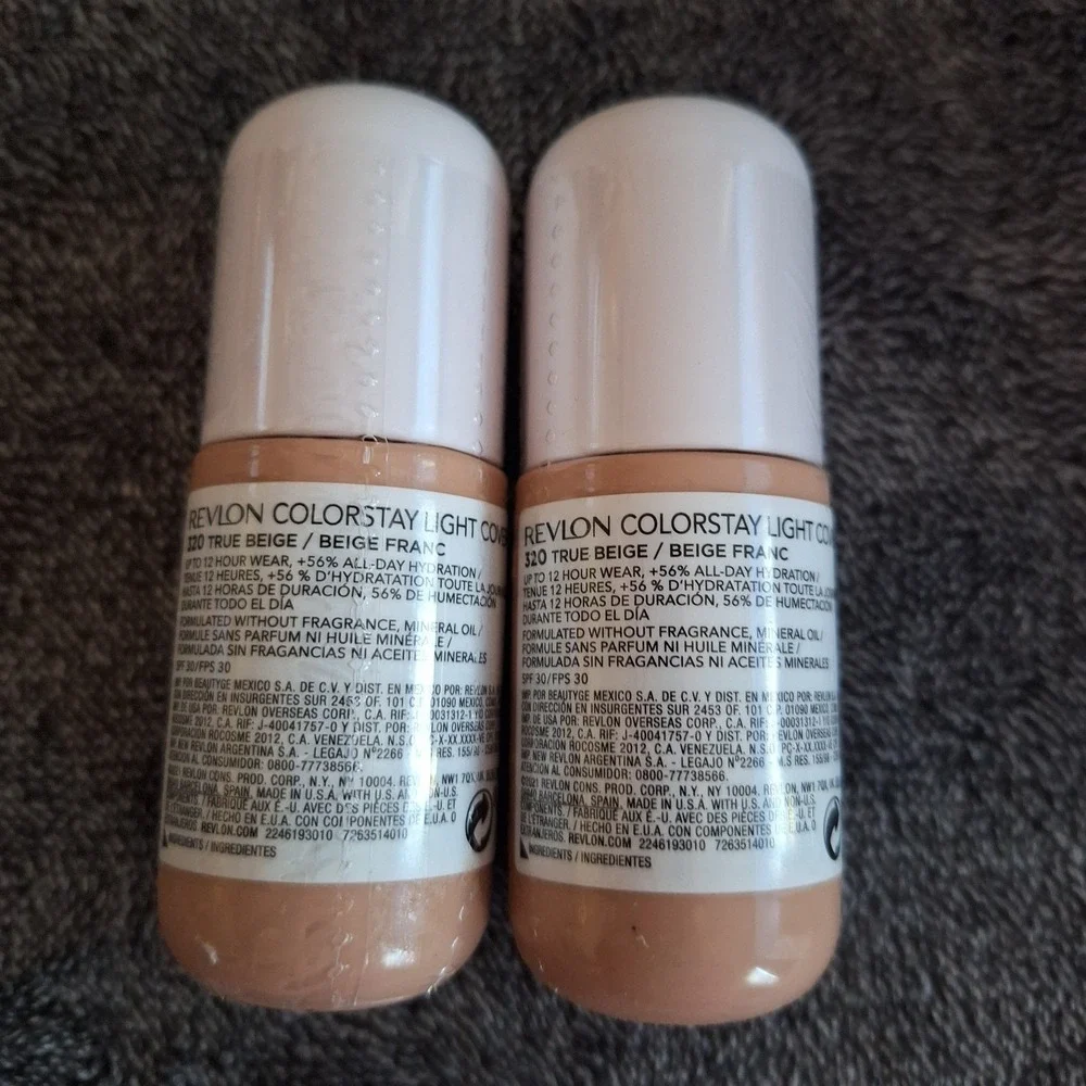 2 Pk Revlon Colorstay Light Cover Foundation 320 True Beige 12‎ HR SPF 30
